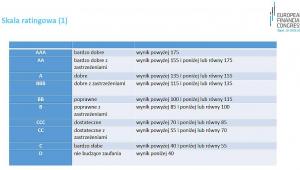 Rating relacji inwestorskich - skala ocen, źródło: Fundacja Centrum Myśli Strategicznych